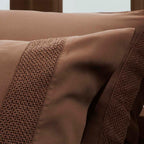 Σετ 2τμχ Μαξιλαροθήκες Oxford Hauz Vegan Silk 52X92 Cinnamon